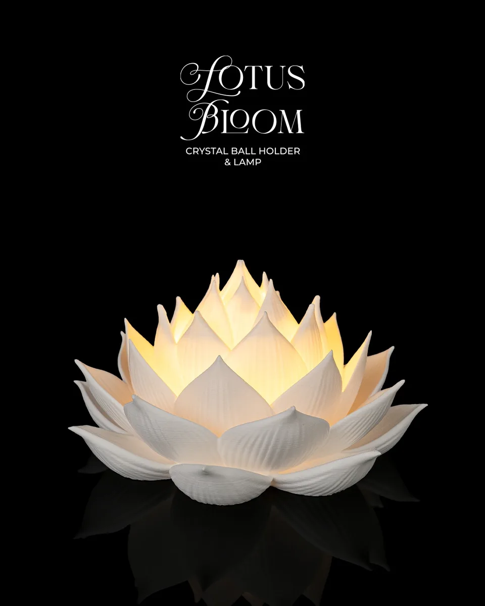 Lotus Bloom - Crystal Ball Holder & Lamp