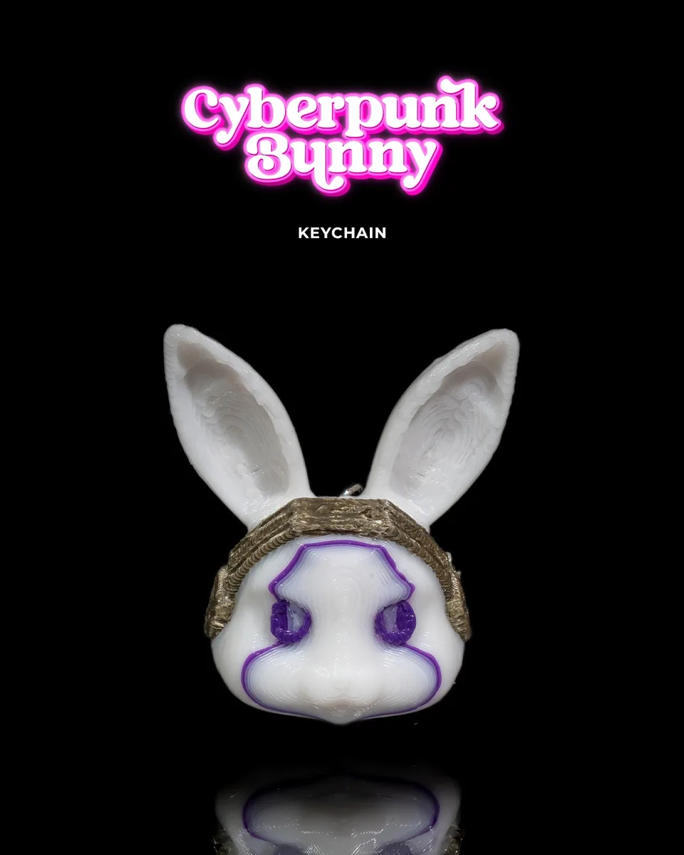 Cyberpunk Bunny Keychain