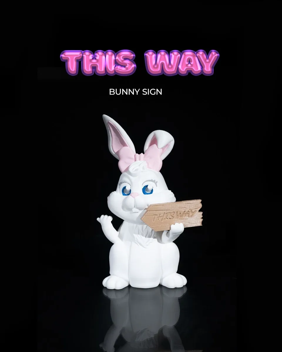 This Way Bunny Sign