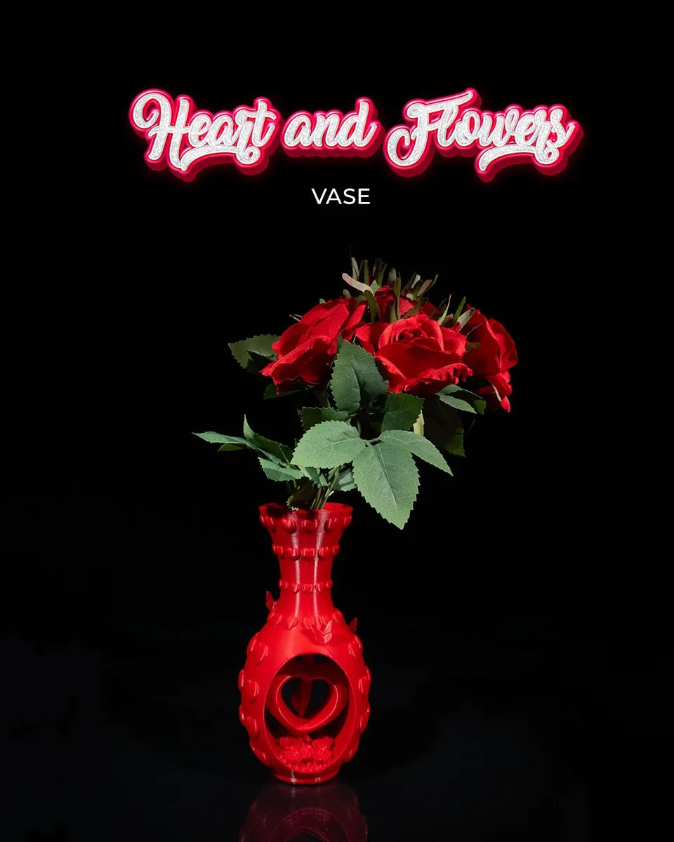 Koza Heart and Flowers Vase
