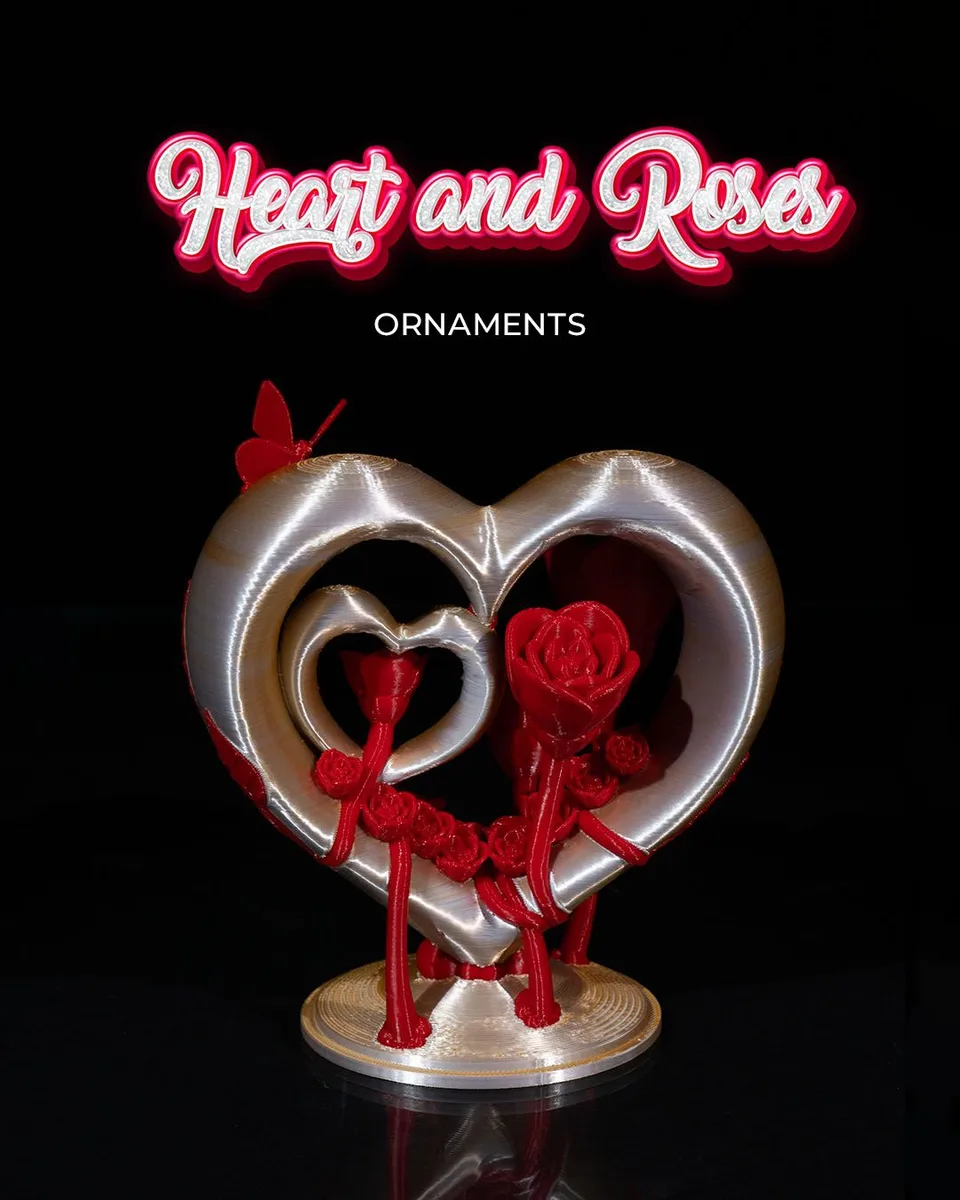 Koza Heart and Roses Ornament