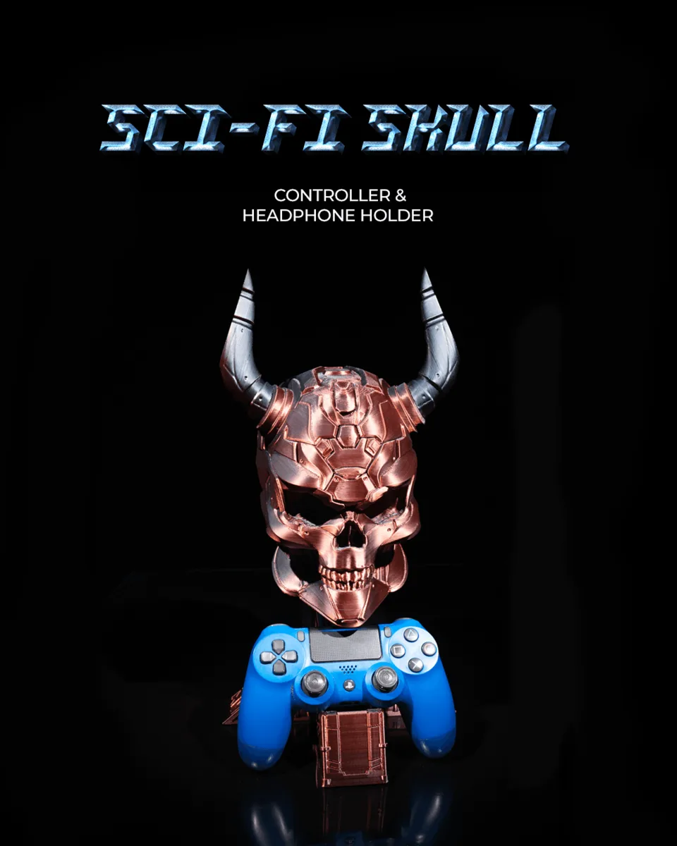 Sci-fi Skull Controller & Headphone Holder