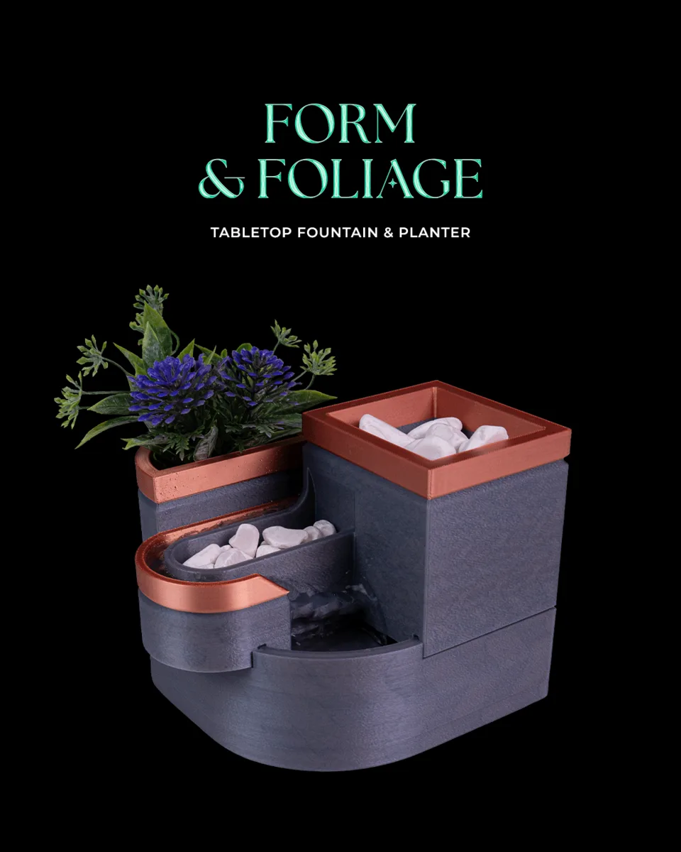 Form and Foliage  Tabletop Fountain & Planter