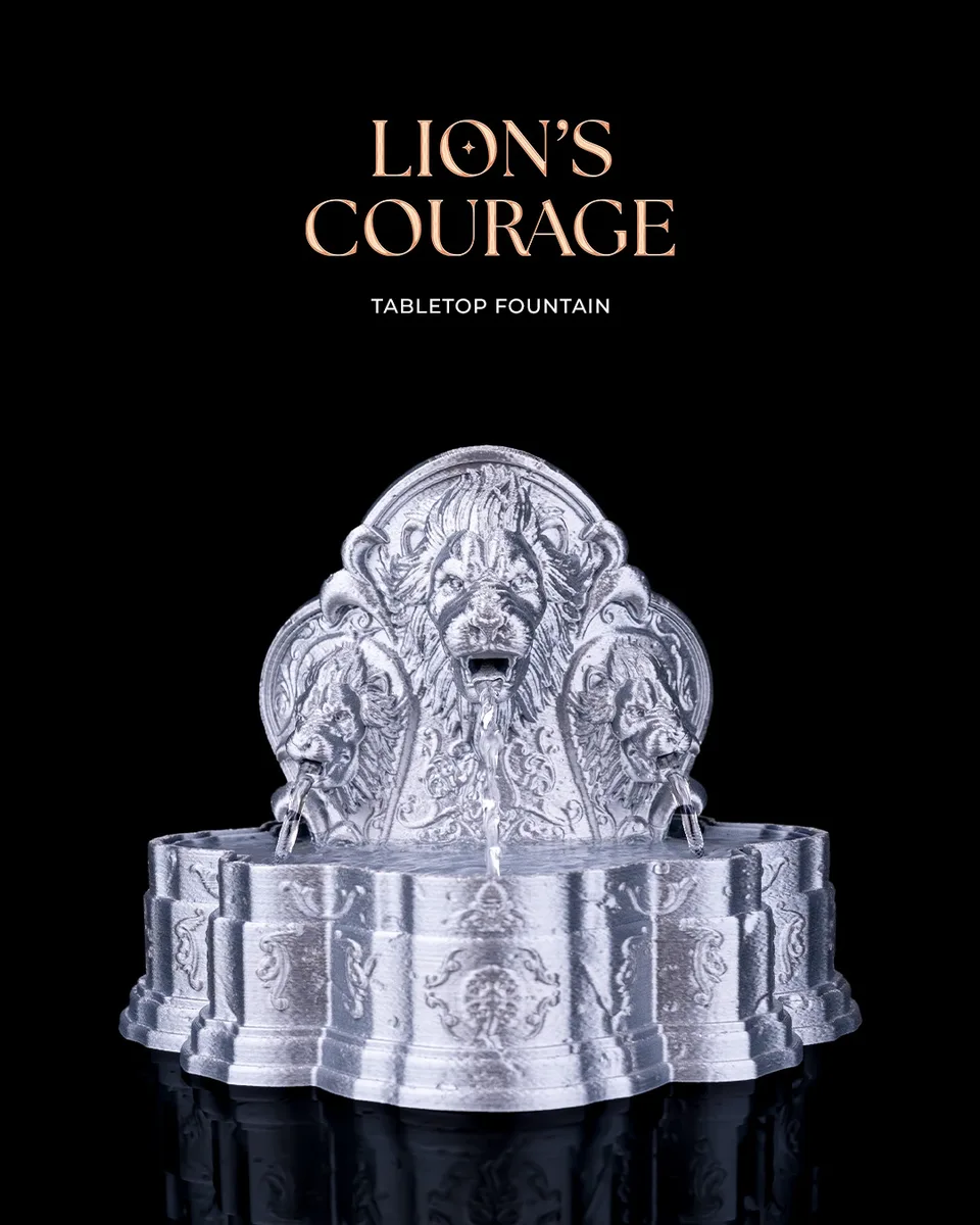 Lion's Courage Tabletop Fountain