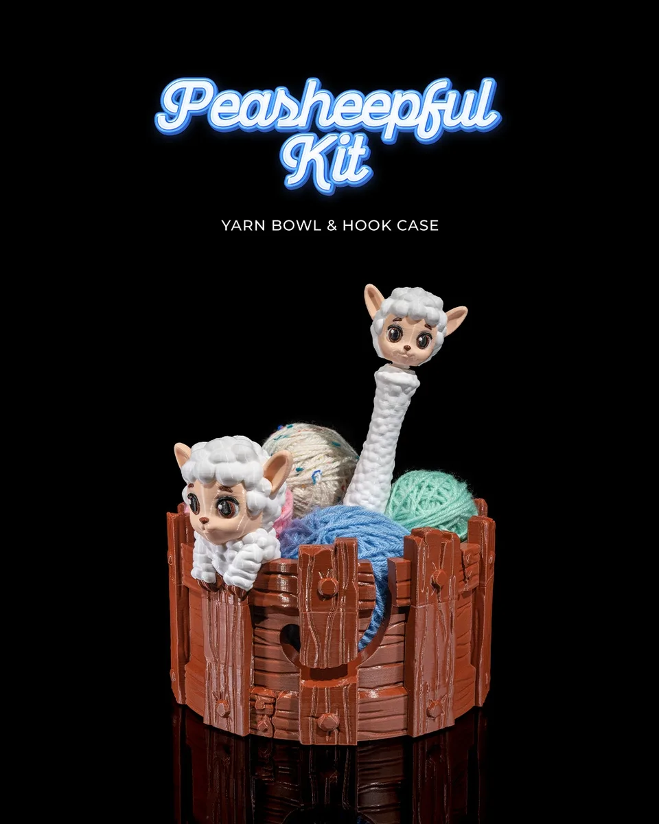 Peasheepful Kit Yarn Bowl and Hook Case