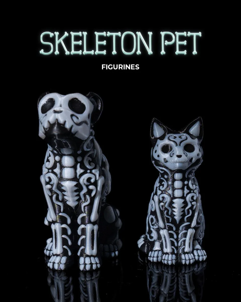 Skeleton Pet Figurines
