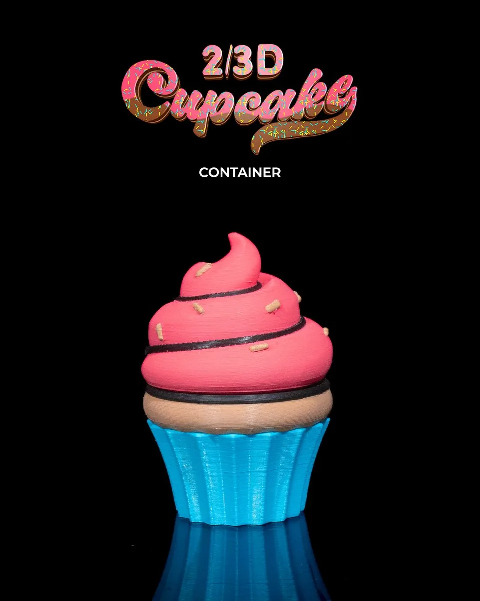 2/3D Cupcake Container