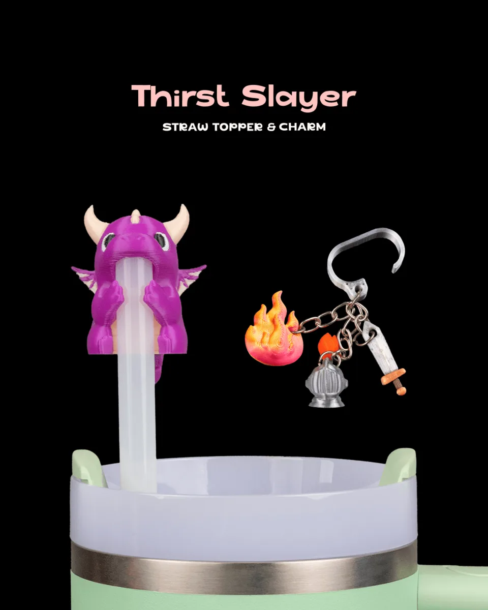 Thirst Slayer - Straw Topper & Charm