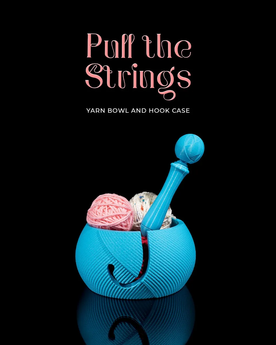 Pull the Strings Yarn Bowl and Hook Case