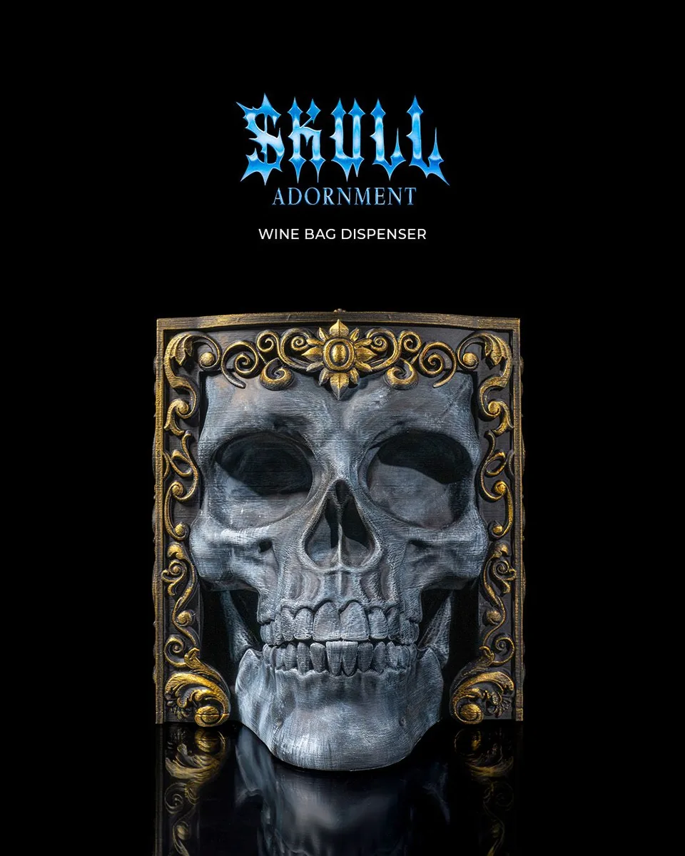 Skull Adornment Wine Bag Dispenser