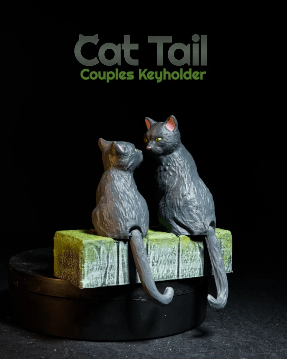 Cat Tail Couples Keyholder