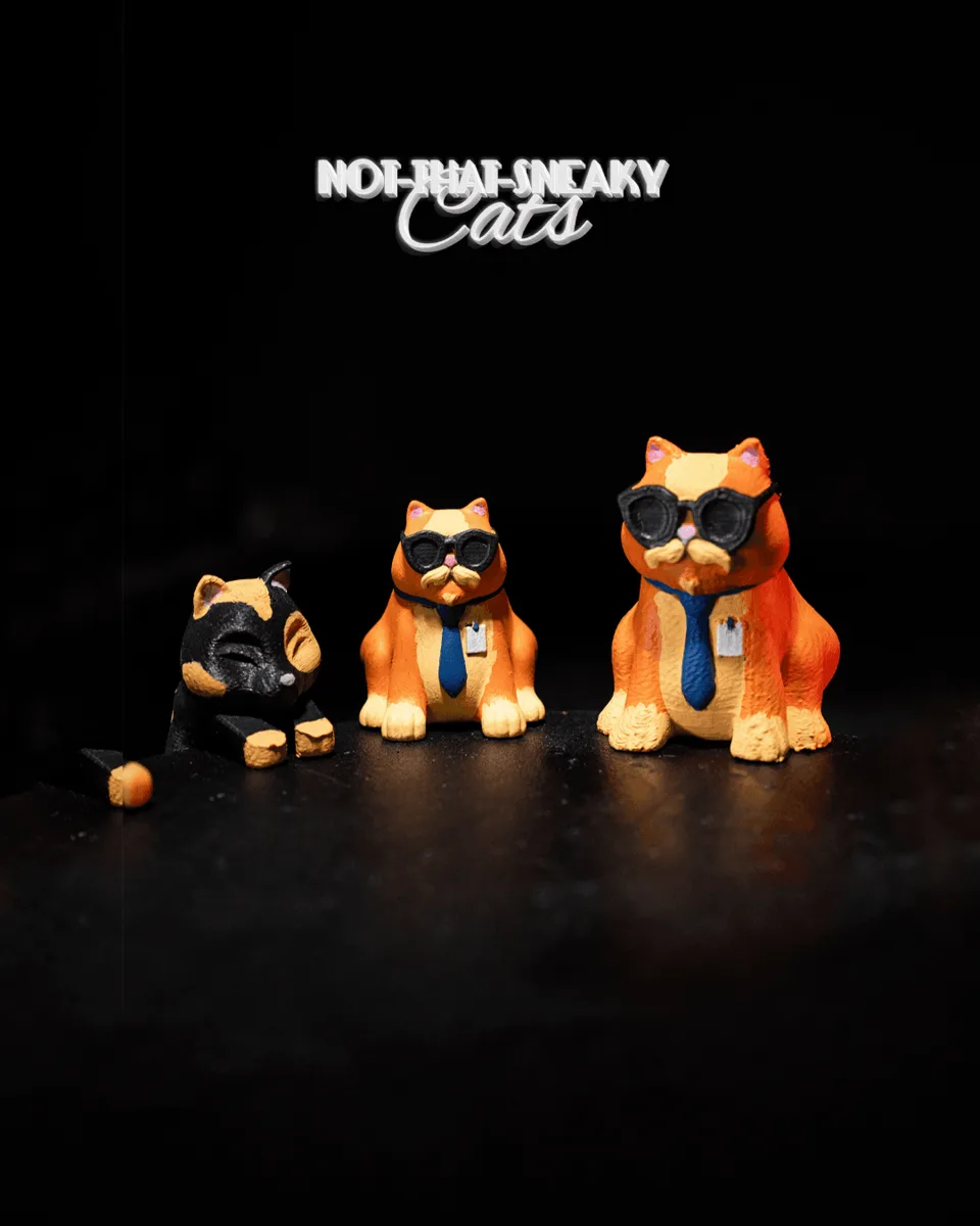 Not-That-Sneaky Cats - Monitor Figurines