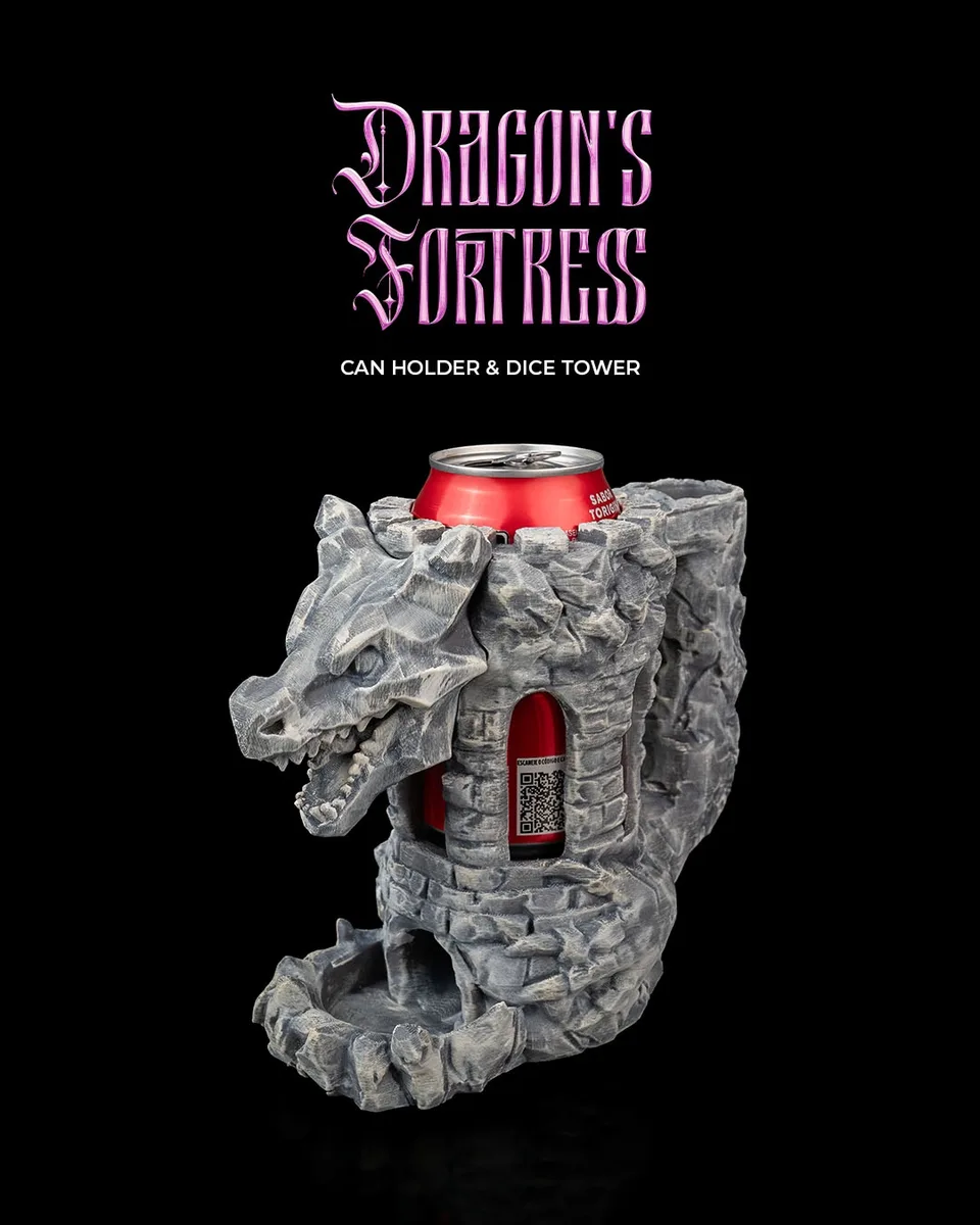 Dragon's Fortress Can Holder & Dice Tower