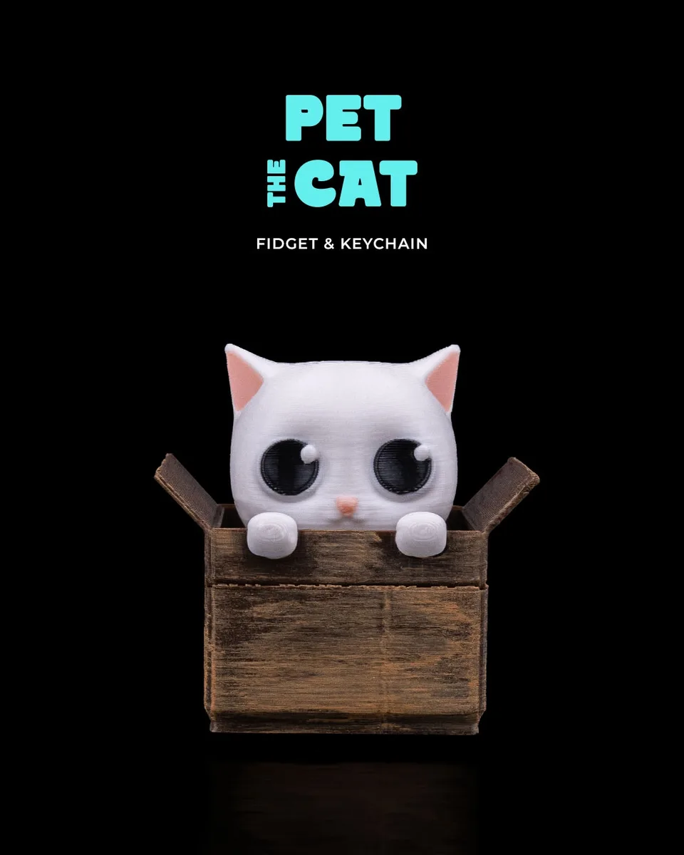 Pet the Cat Fidget & Keychain