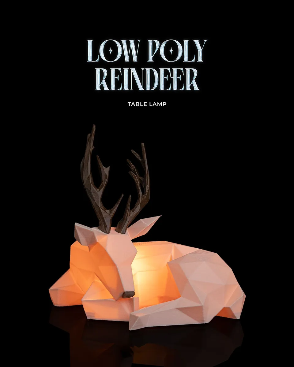 Low Poly Reindeer - Table Lamp