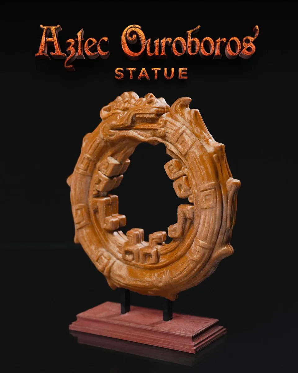 Aztec Ouroboros Statue