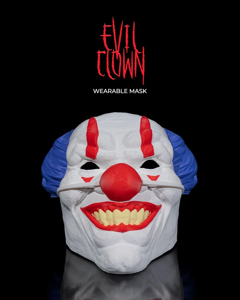 Wearable Evil Clown Mask