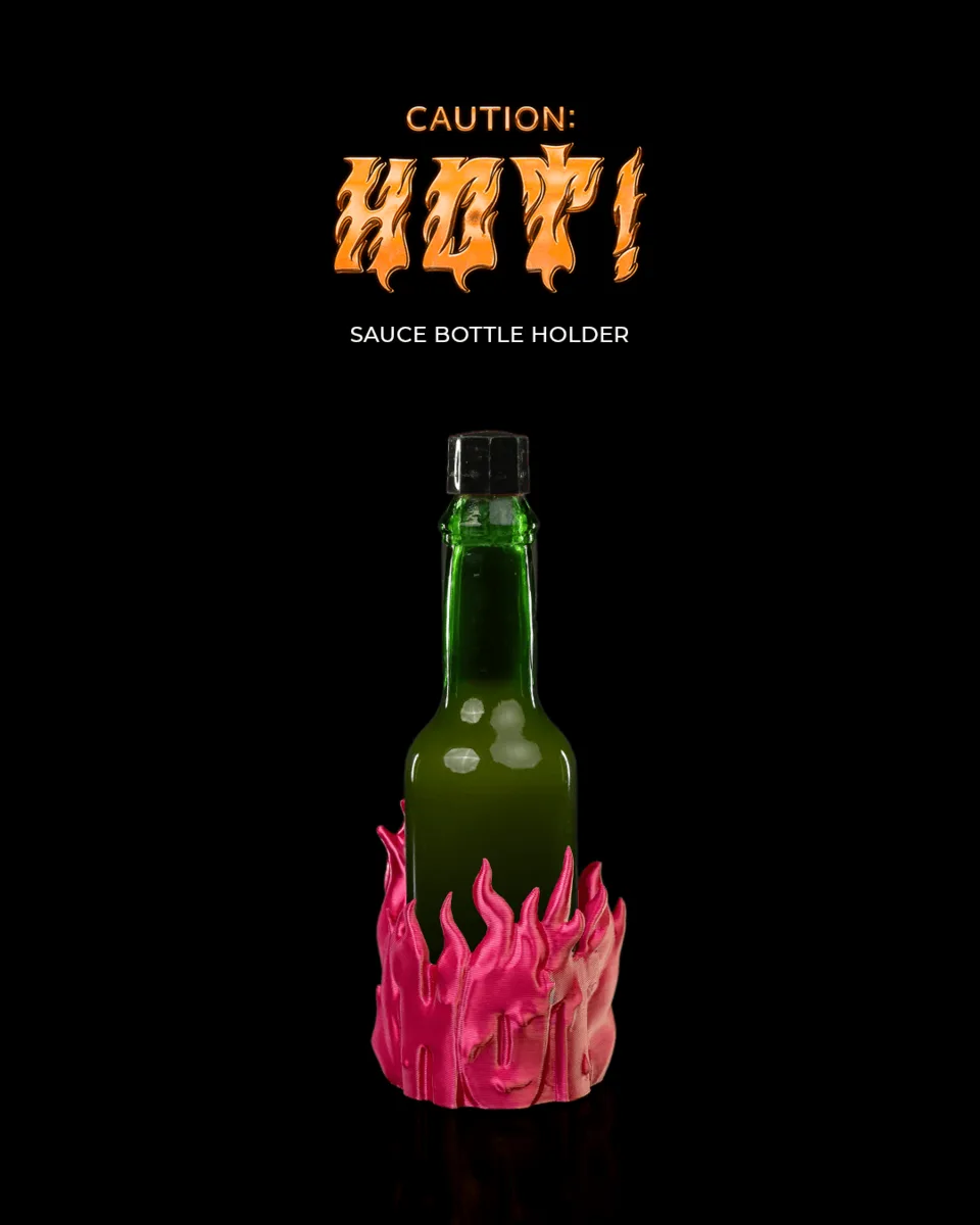 Caution: Hot! - Sauce Bottle Holder